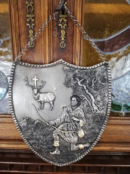 Pięky ryngraf Święty Hubert patron myśliwych