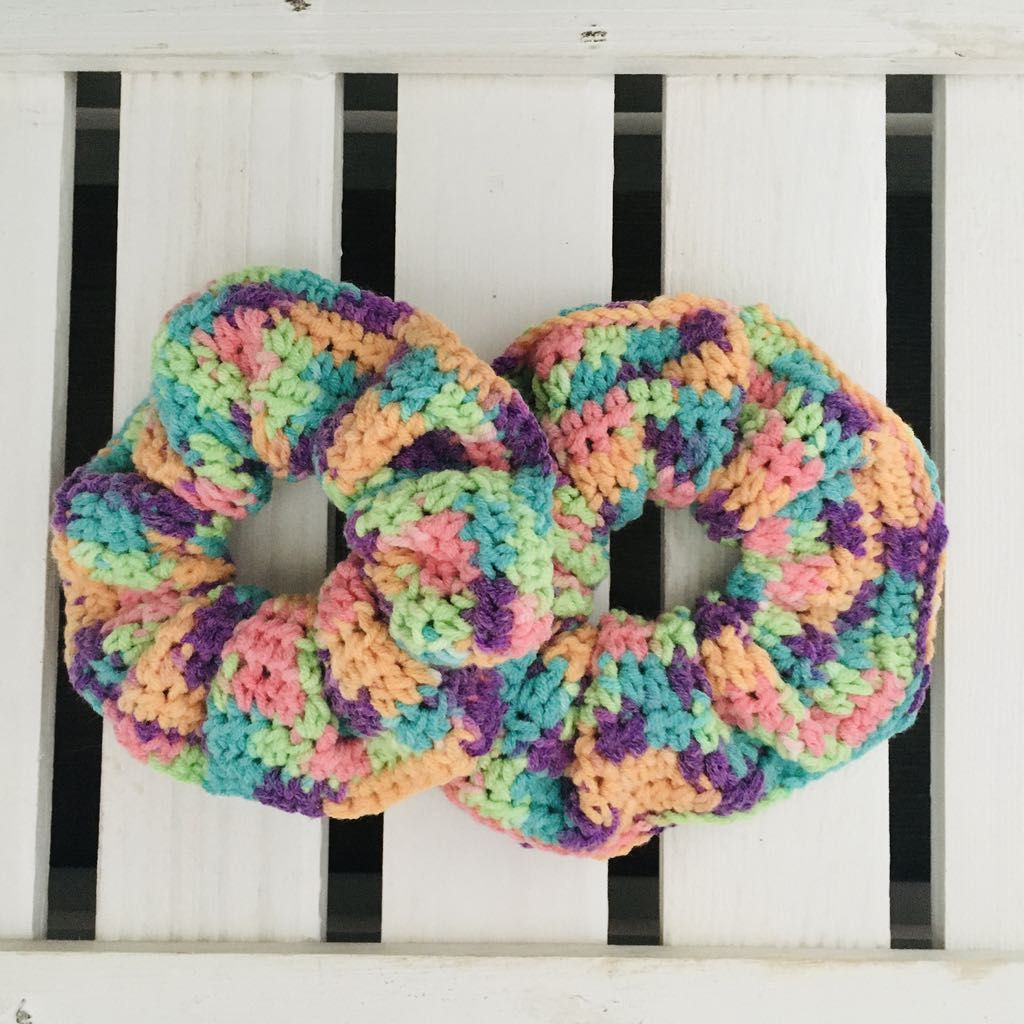 Gumka frotka scrunchie do włosów handmade kolor