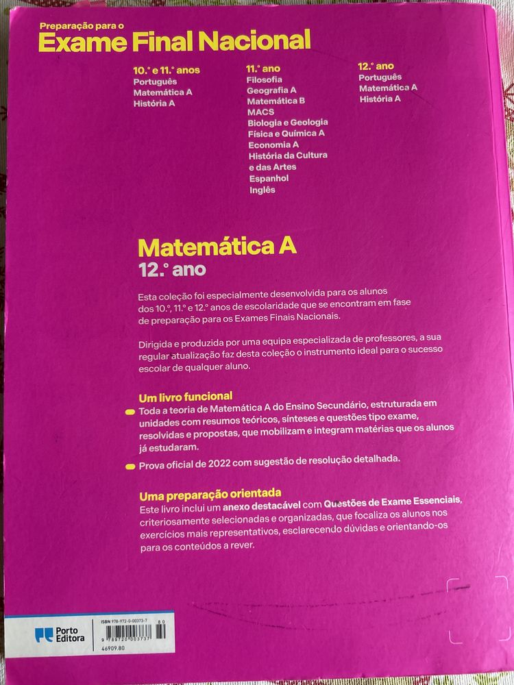 Livro preparação exame nacional Matemática A 12ano