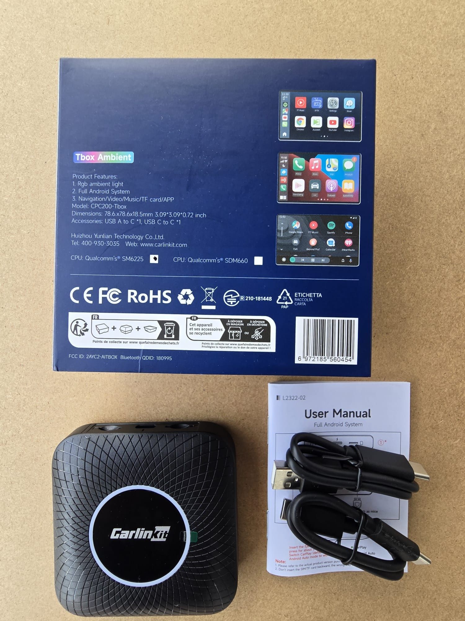 CARLINKIT Tbox CPC200 adapter