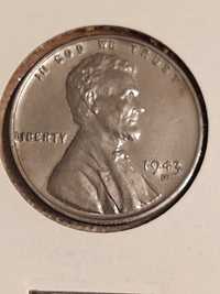 Moneta 1 cent Lincoln 1943 D- wojenny
