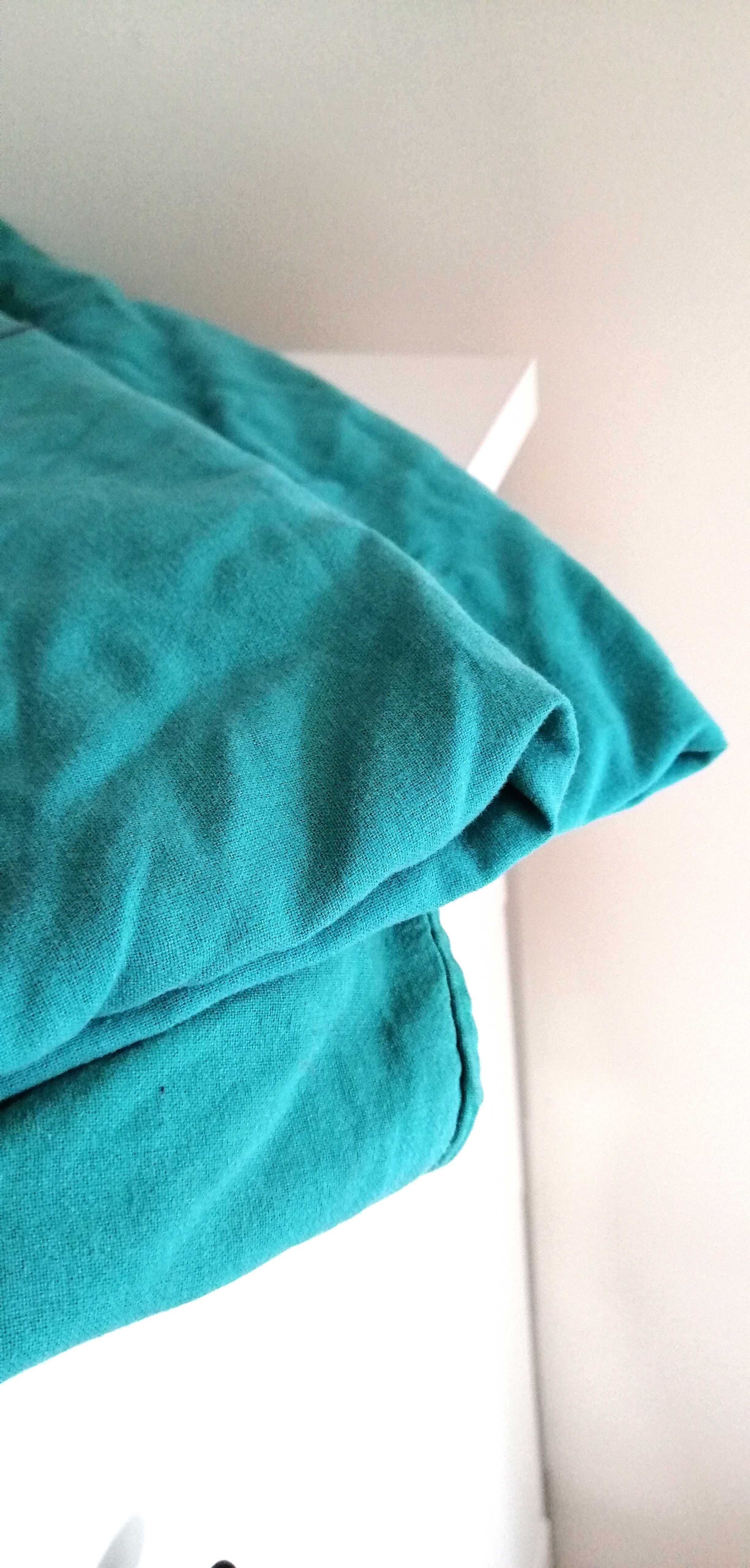 jasnoniebieski miętowy turkusowy materiał pościelowy dresówka tkanina