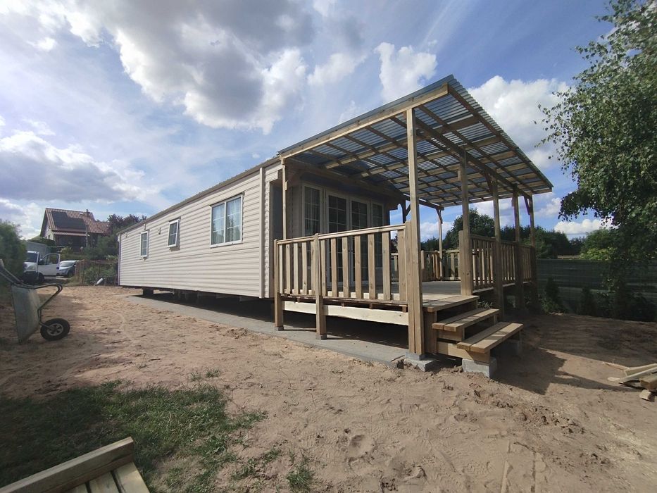 Taras do domku Holenderskiego, 25m2 1000x250x50cm+stelaż pod zadaszeni