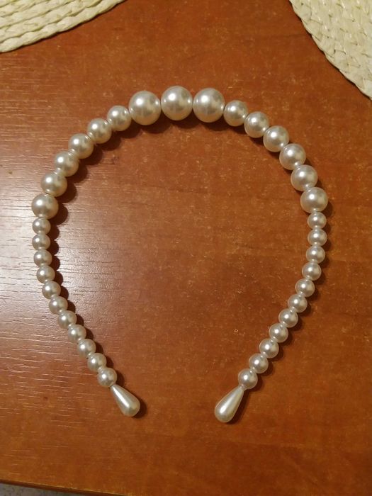 Opaska na głowę sztuczne perełki