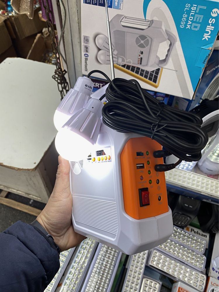 Продектор, солнечная станция,фонарь, радио, аккамулятор S-Link SL-8699