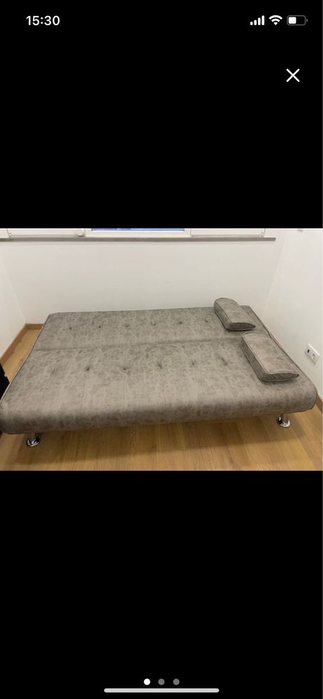 Sofá cama clic-clac cinza