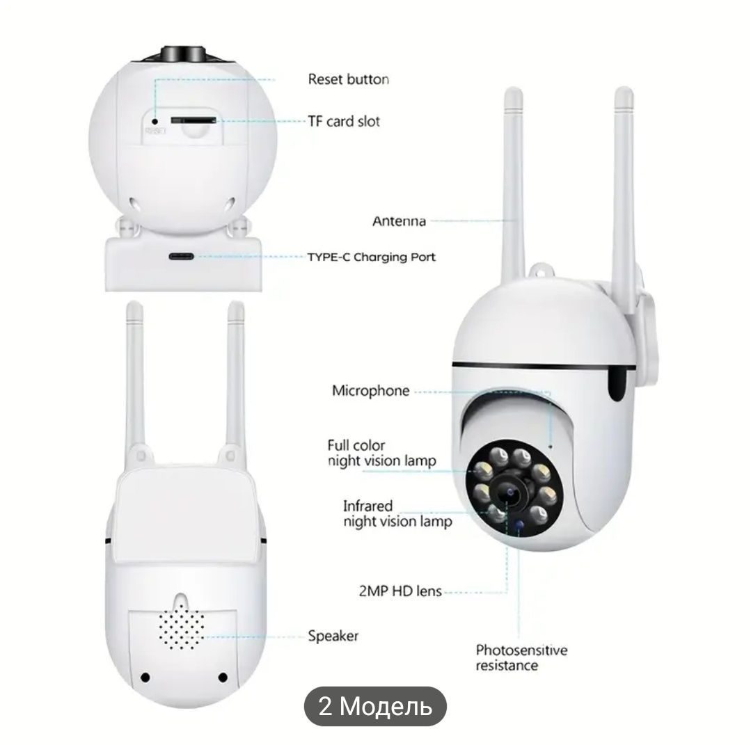 Wi-Fi камера безпеки з поворотом 360° та нічним баченням