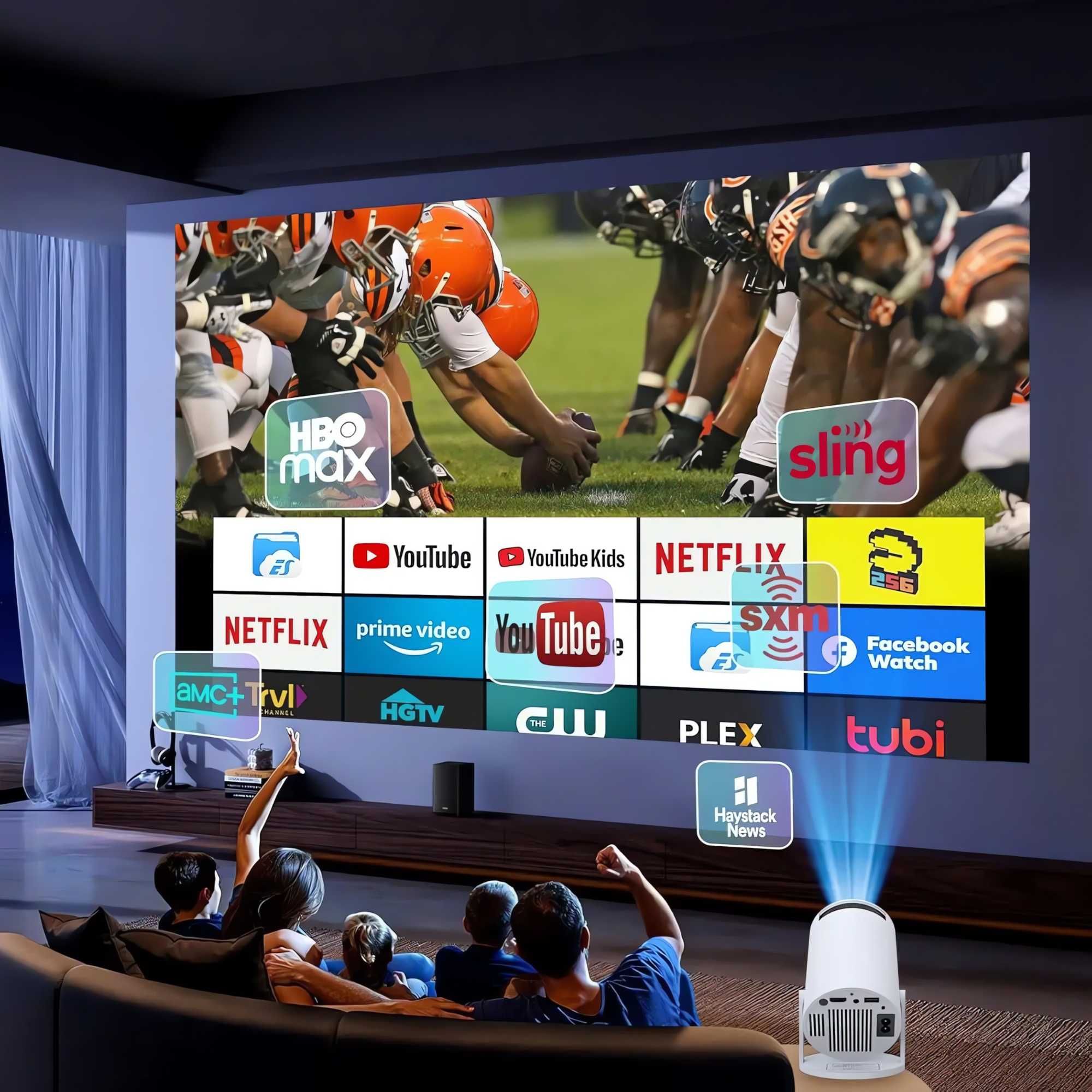 PROJEKTOR HD 720P RZUTNIK Przenośny 4K Led Android 11 Wifi Aplikacje