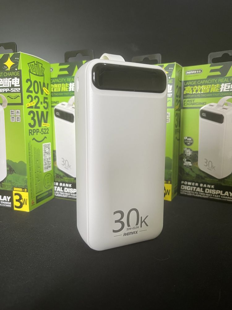 Powerbank remax(оригинал) 30000mAh. Быстрая зарядка