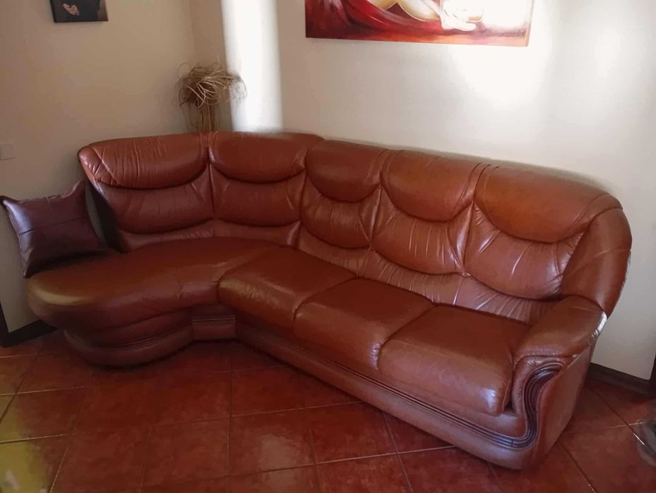 sofás em pele couro iguais a novos