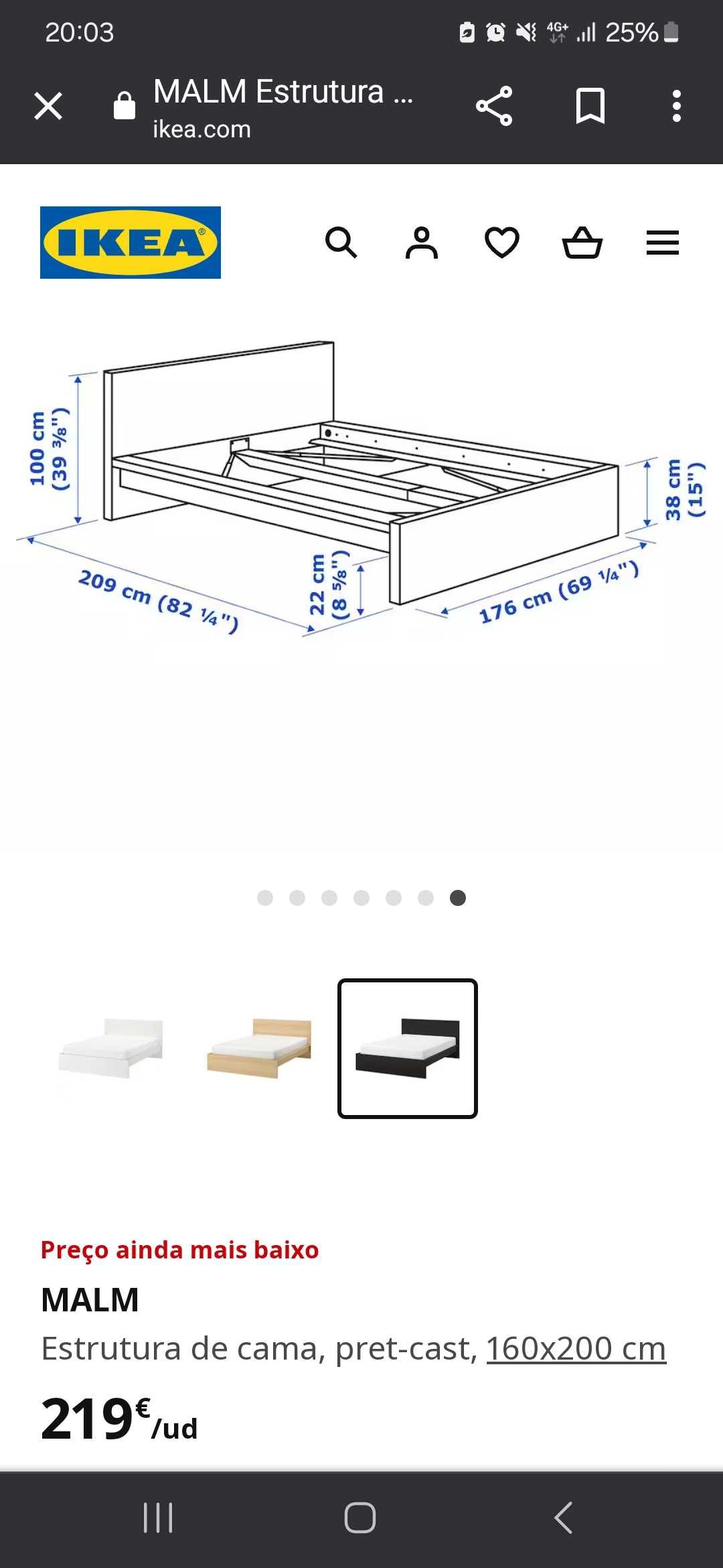 Mesa de cabeceira e cómoda  IKEA