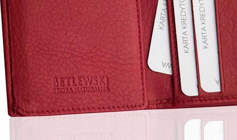 Betlewski portfel skóra naturalna czerwony BPD-SS-17 - kobieta ttst895