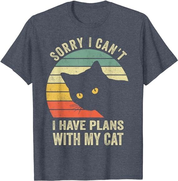 T-hirt engraçaca - cat lovers - Sorry I can't I have plans with my cat