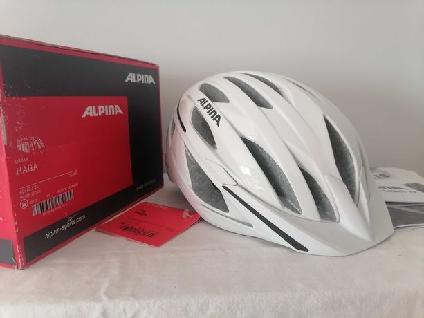 Kask rowerowy Alpina Urban Haga White Gloss S 51-56 cm