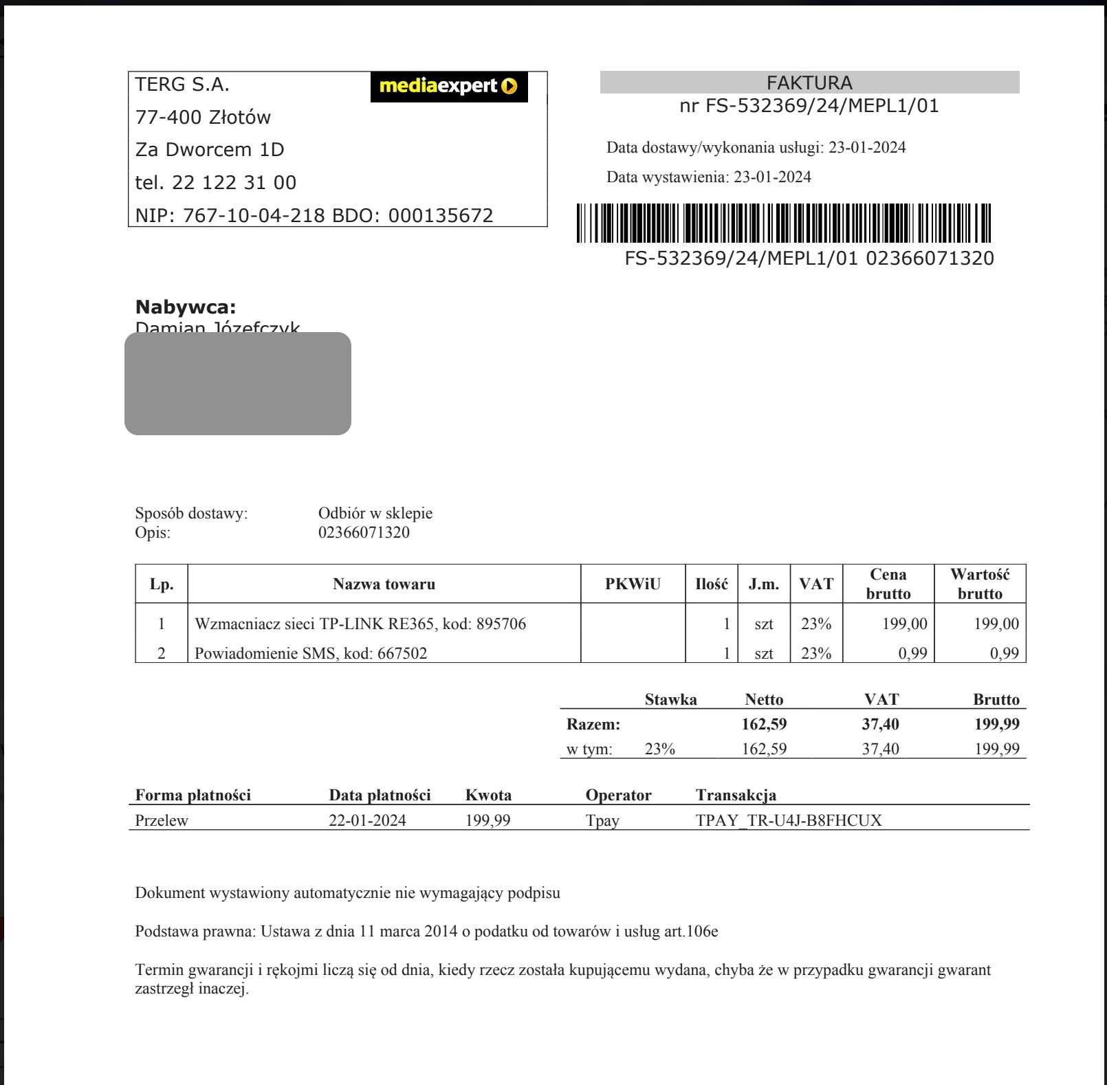 Wzmacniacz sieci TP-LINK RE365  AC1200 WiFi repeater