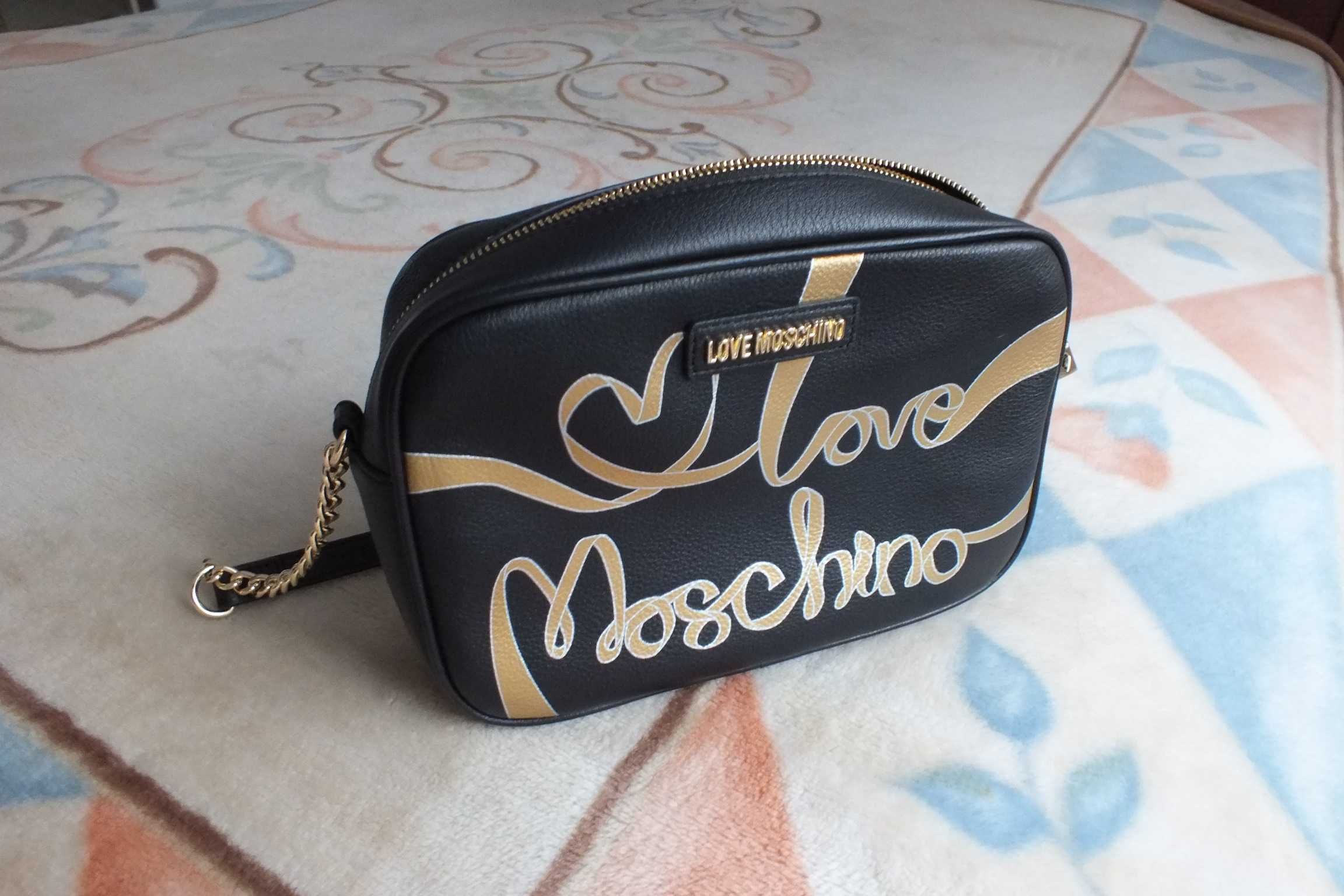 LOVE MOSCHINO nowa torebka ze skóry unikat SKÓRA cena z Pocztex