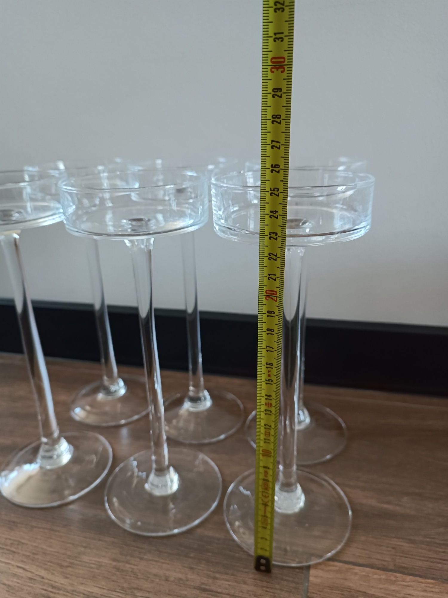 6sztuk świecznik szklany kielich 25 cm