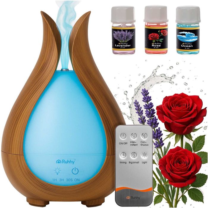 Nawilżacz Powietrza Ultradźwiękowy Zapachowy Aromaterapia LED Pilot