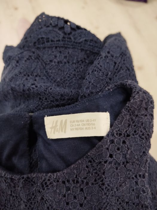 Koronkowa sukienka H&M dla dziewczynki rozmiar 98/104