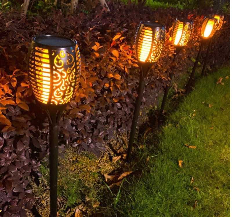 6x Lampka Solarna 'POCHODNIA' PRO-LED 50cm - Płomień Ogrodowa Ogień
