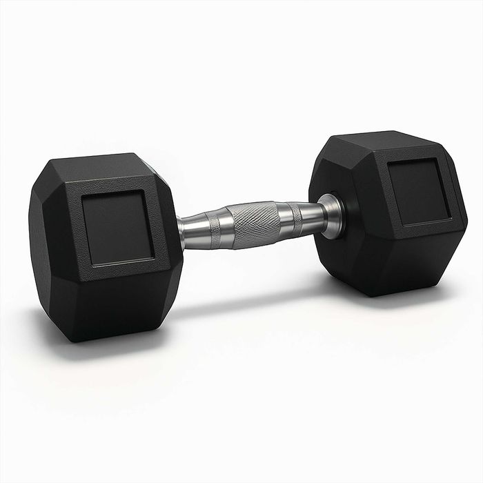 Hantla hex żeliwny do ćwiczeń gumowany żeliwo 27,5kg powlekane