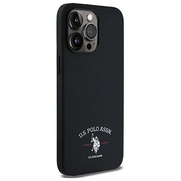 Etui US Polo Printed DH Logo na iPhone 15 Pro Max 6,7" - czarne