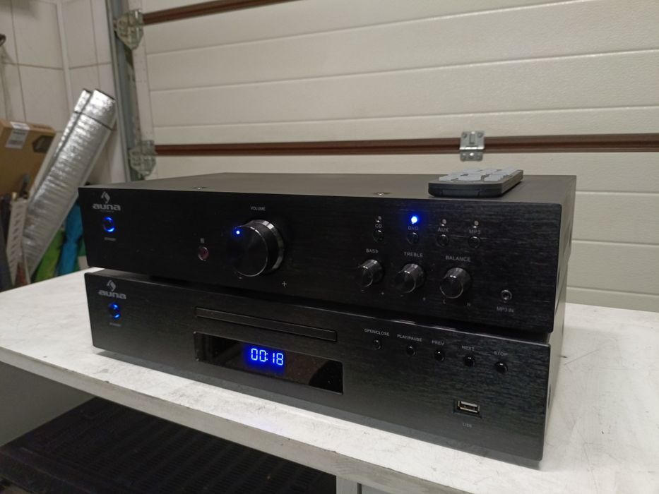 Zestaw stereo AUNA wzmacniacz, CD, MP3, USB, pilot