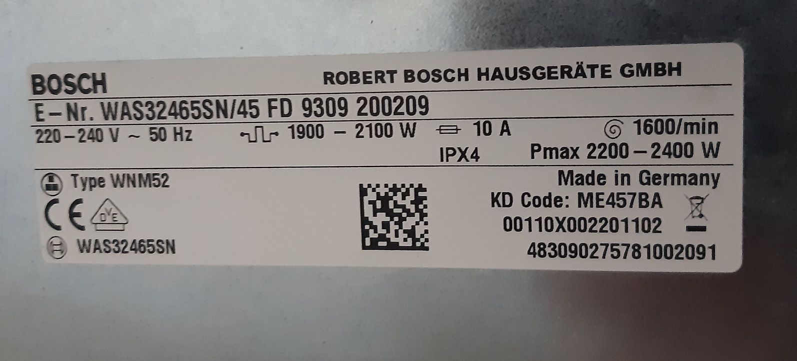 Стиральная машина / Пральна машина Bosch, 8 кг