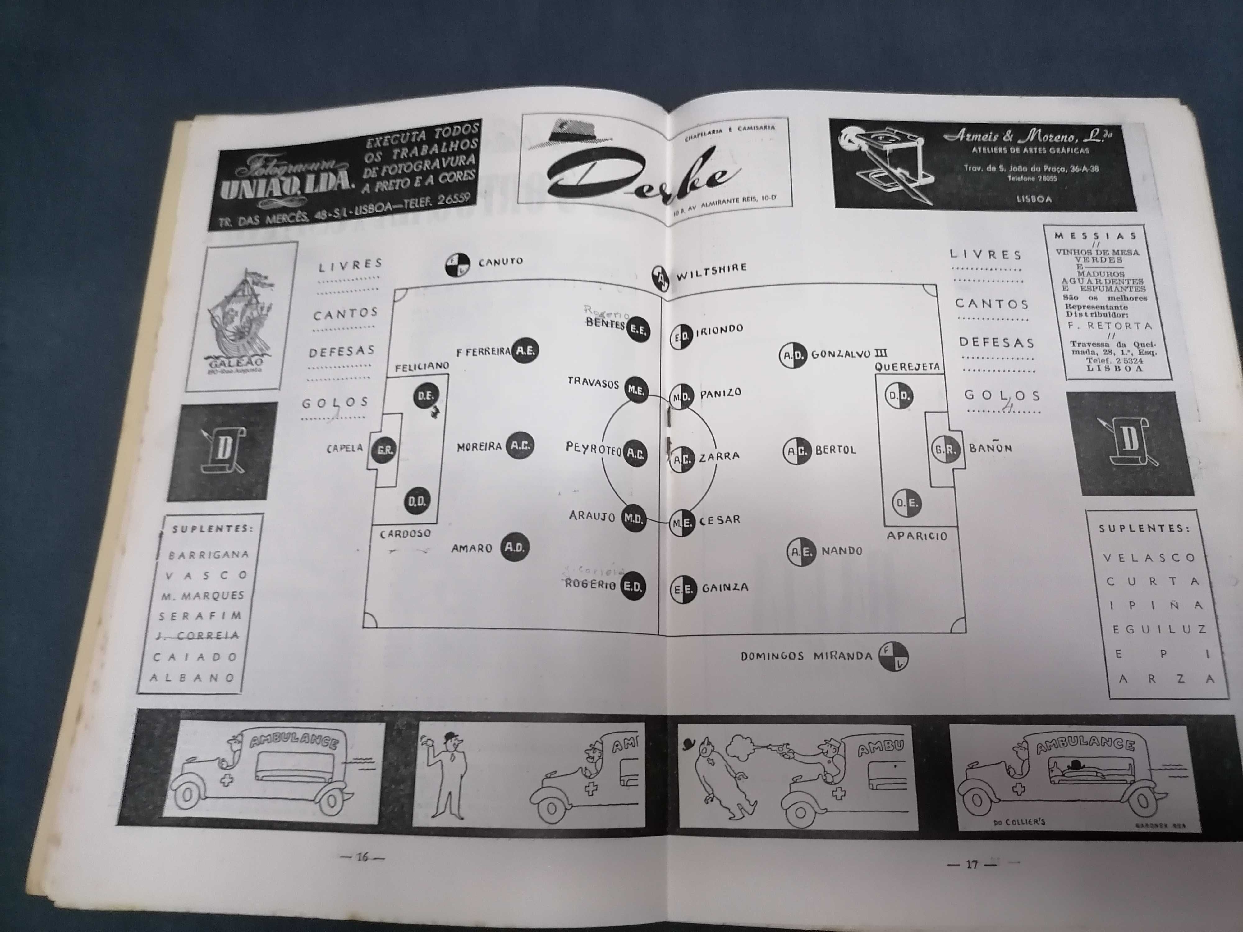 Programa XIX PORTUGAL vs Espanha 1947 Futebol -Magazine Internacional