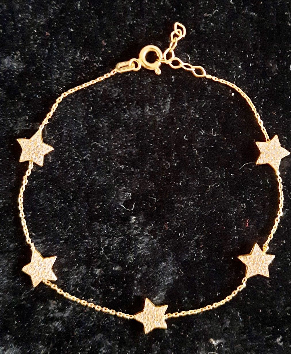 Złota Bransoletka z pięcioma Gwiazdkami pr. 585