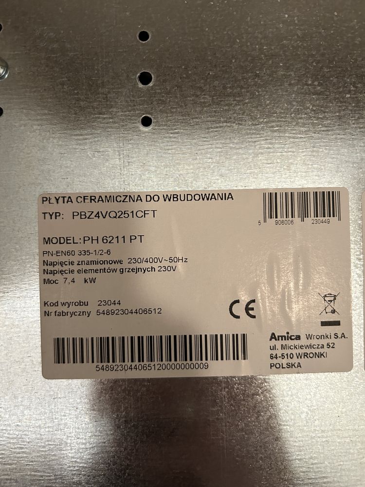 Plyta ceramiczna Amica
