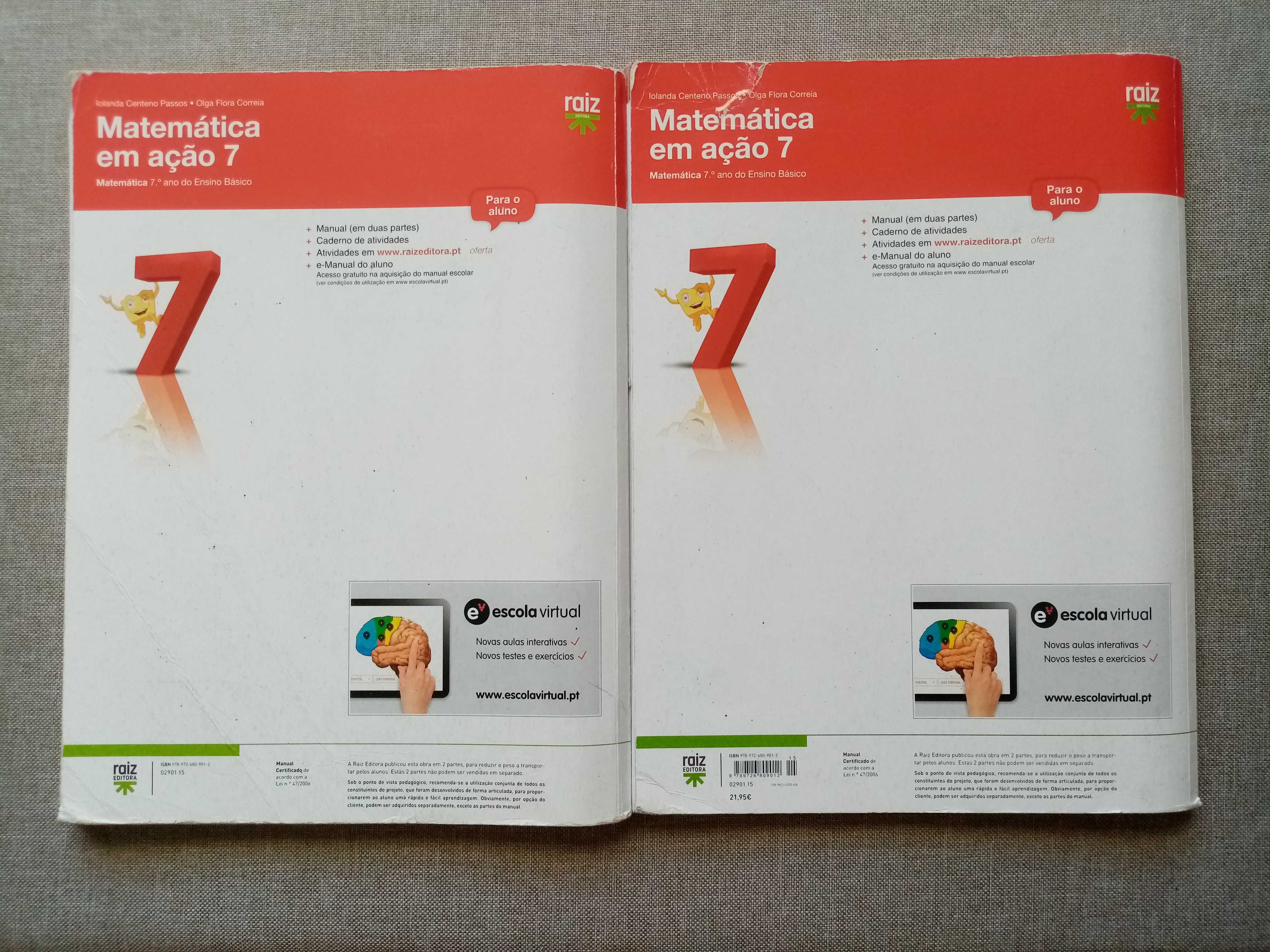 Manuais Matemática 7º ano- "Matemática em ação 7"