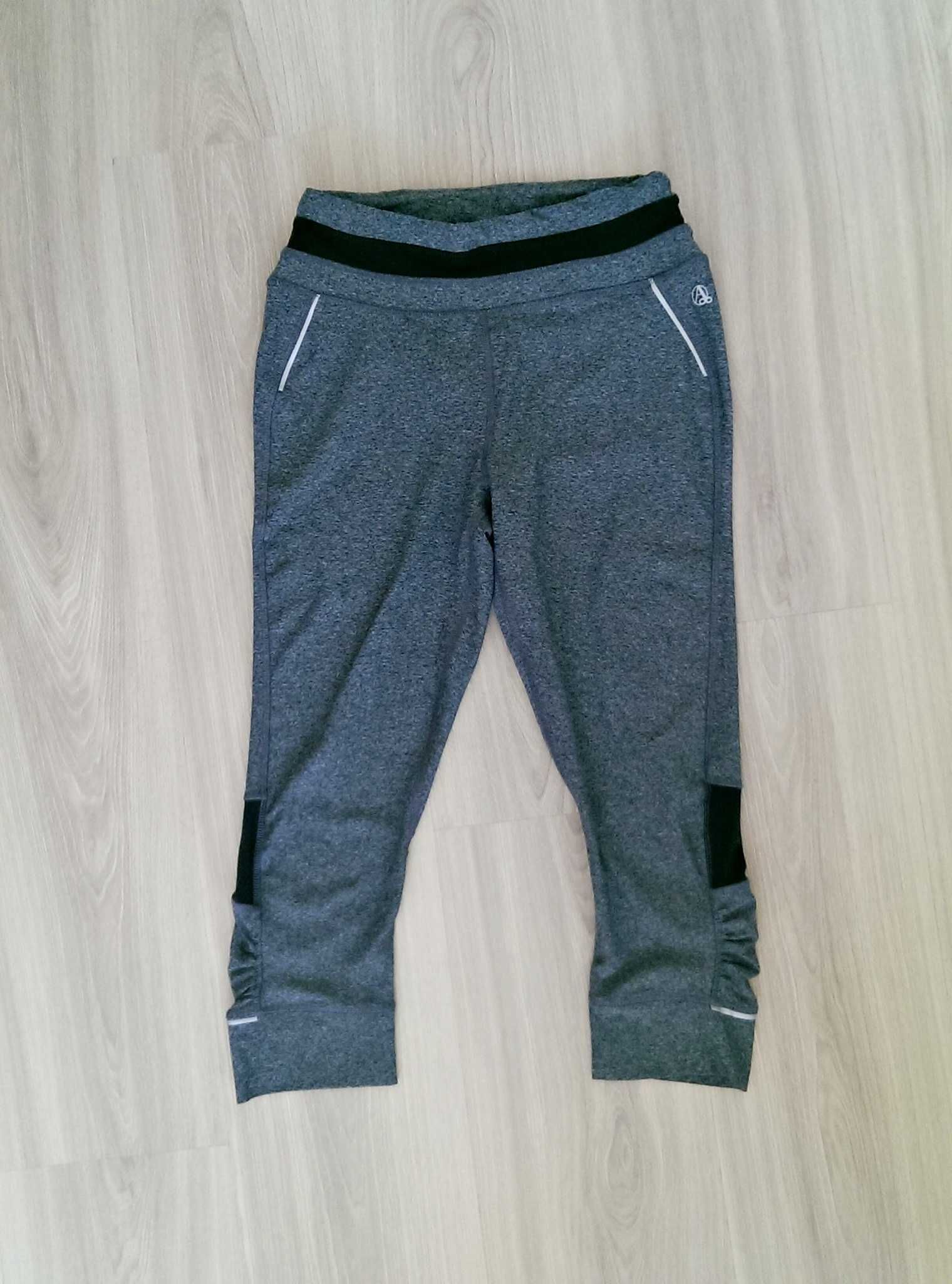 Legginsy getry sportowe do biegania na rower szare popielate S