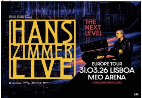 Bilhete Hans Zimmer 31Março2026 Meo Arena 21h plateia C