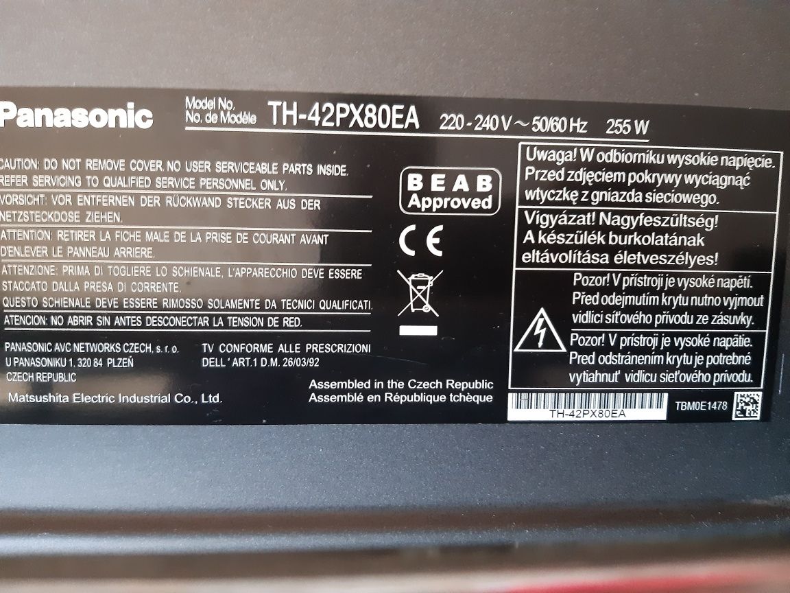 Telewizor plazmowy 42 całe Panasonic Viera