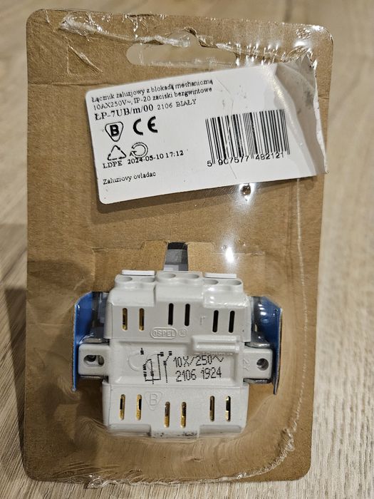 Łącznik żaluzjowy z blokadą mechaniczną Biały Ospel Aria - ŁP-7UB/m/00