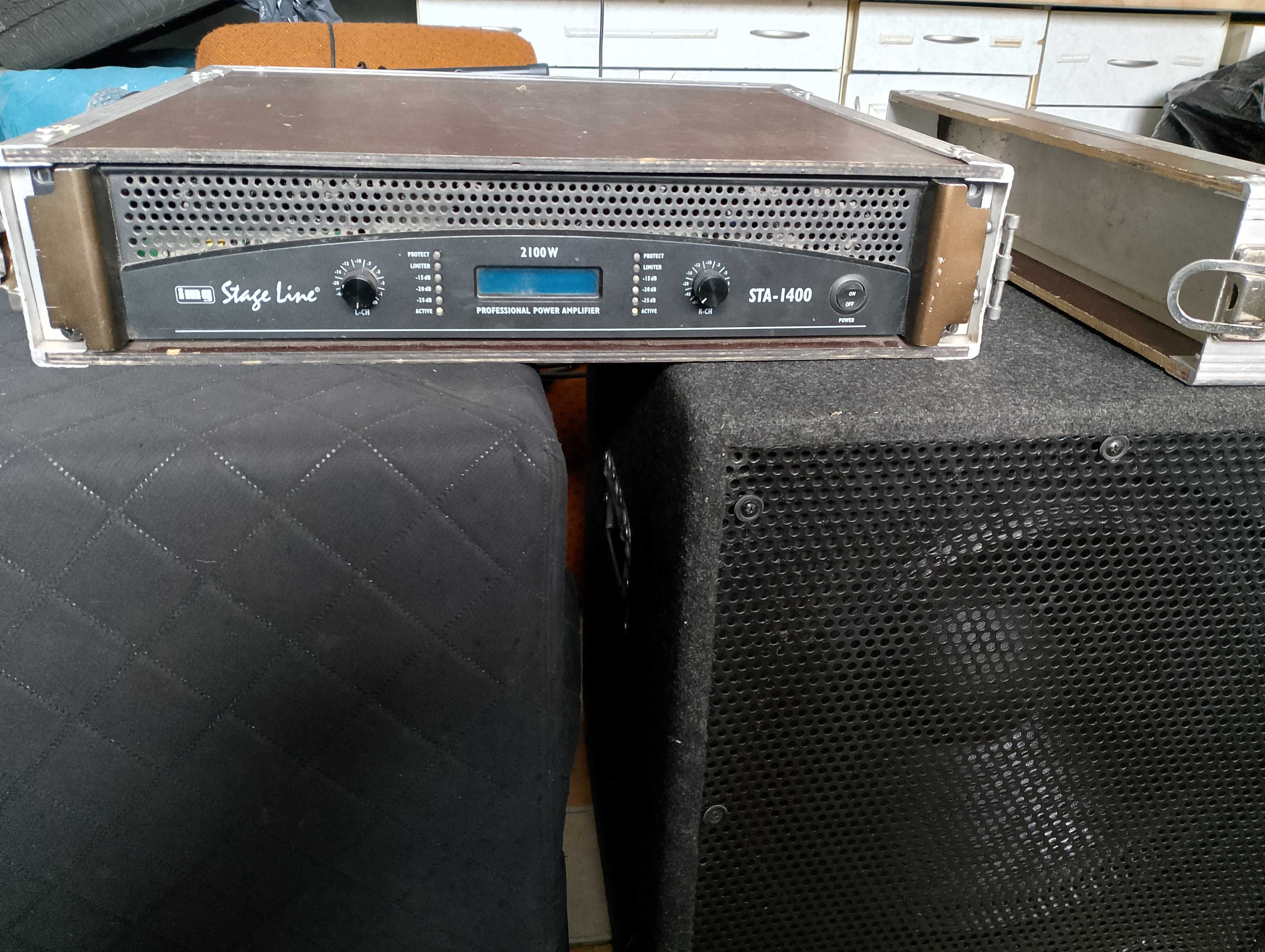 Subwoofery 500/100W + końcówka mocy 2100W + sztyce + pokrowce