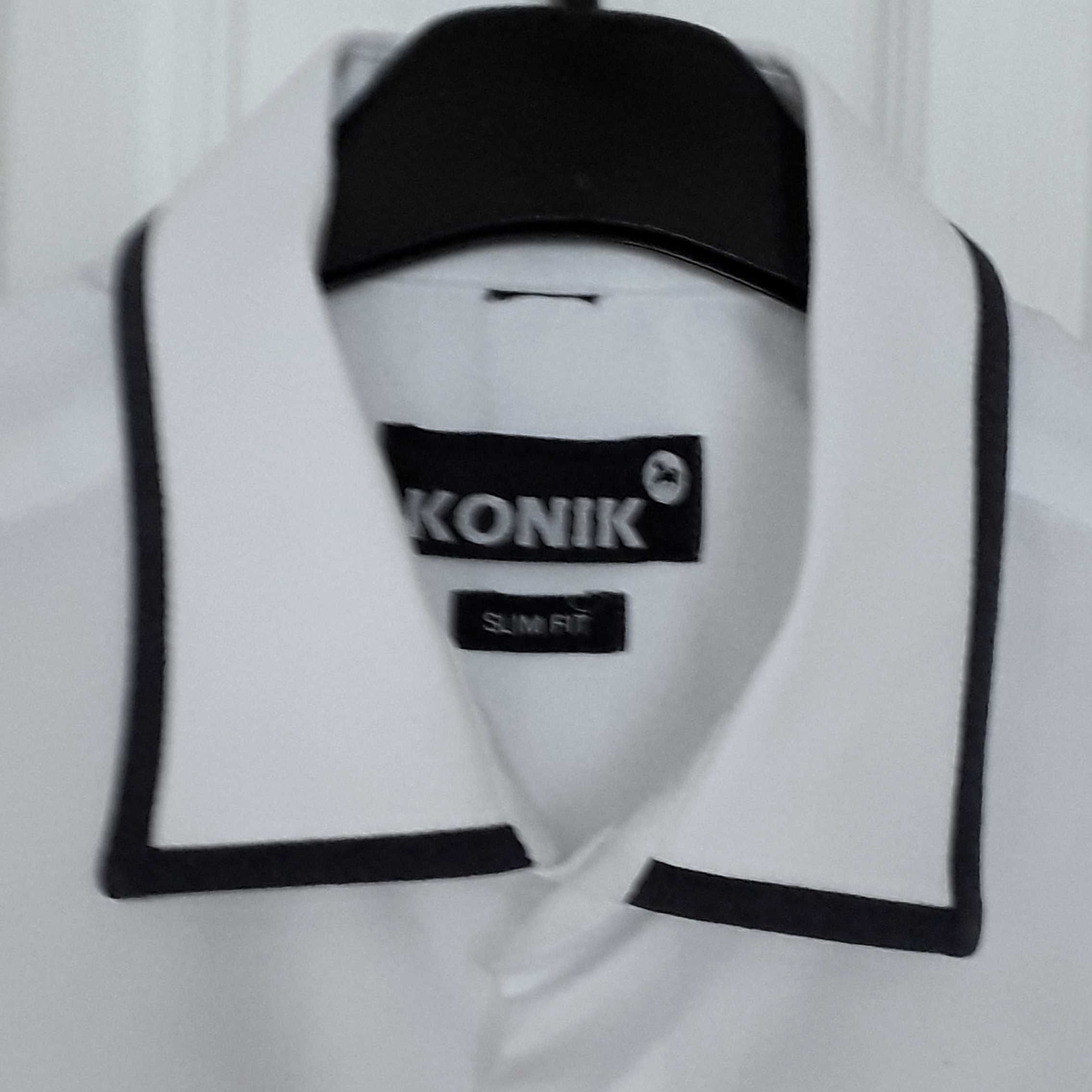 Koszula polskiej firmy konik, biała, slim fit, rozm.M,