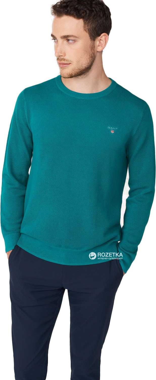 Стильний джемпер светр GANT Men's Cotton Pique Sweater, преміум котон