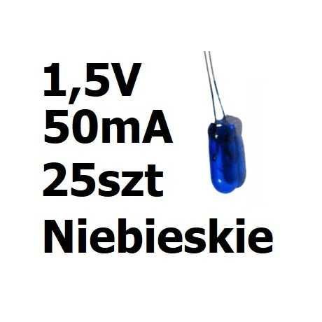 Żarówka miniaturowa niebieska 3x7mm 1,5V 50mA 25szt