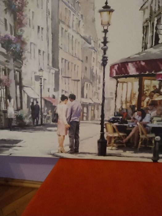 Obraz starowki w kolorze lawendowym45 cm x 140 cm