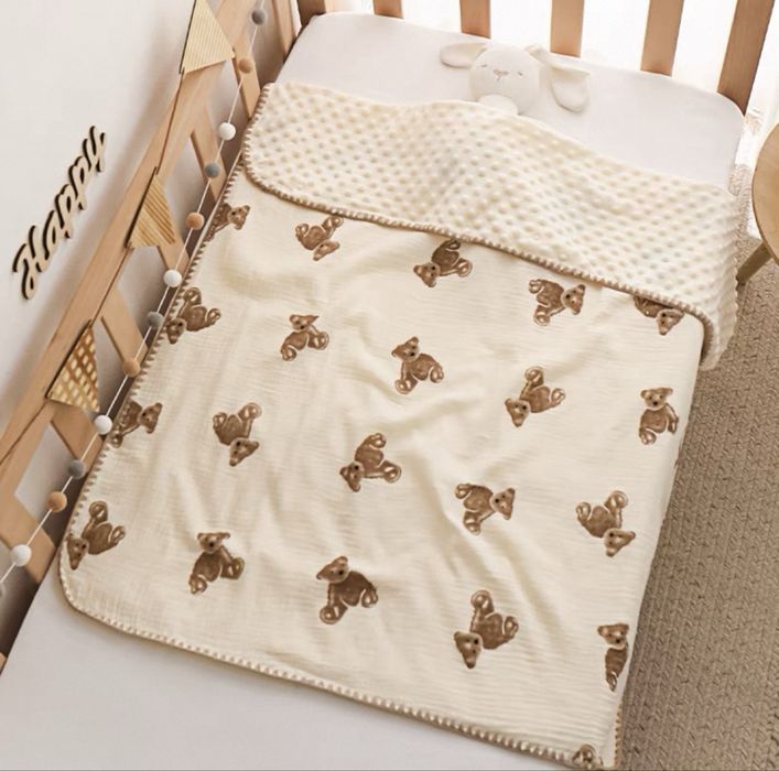 Плед дитячий муслін+плюш