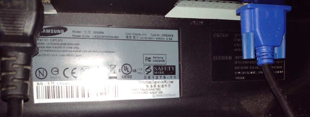 Monitor Samsung syncmaster 2233