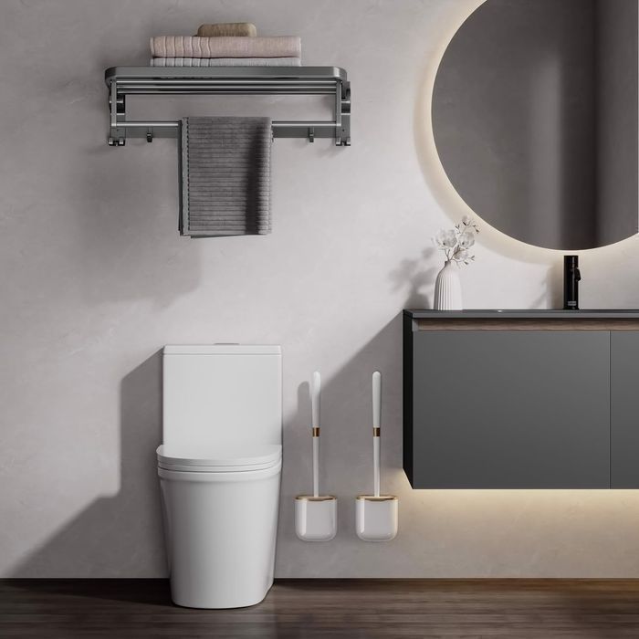 Szczotka do WC toalety silikonowa ścienna biała x2