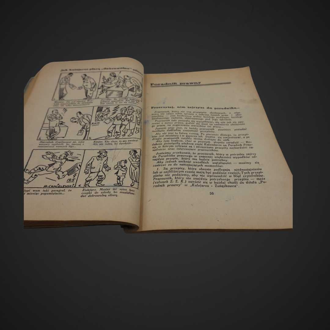 Kalendarz KOLEJARZA 1932R Drukarnia Warszawa Warecka7 lk0504