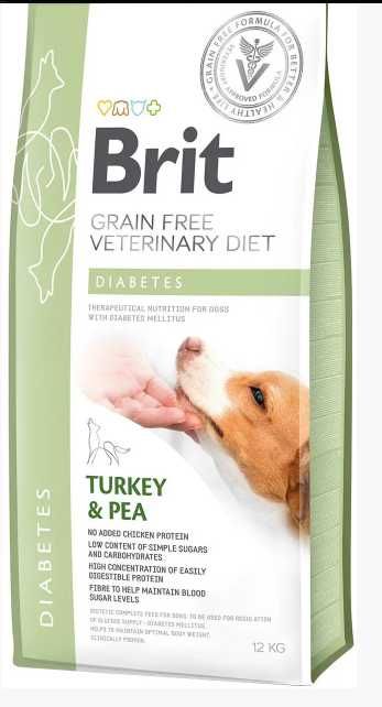 Brit VetDiets diabetes при цукровому діабеті з індичкою горохом