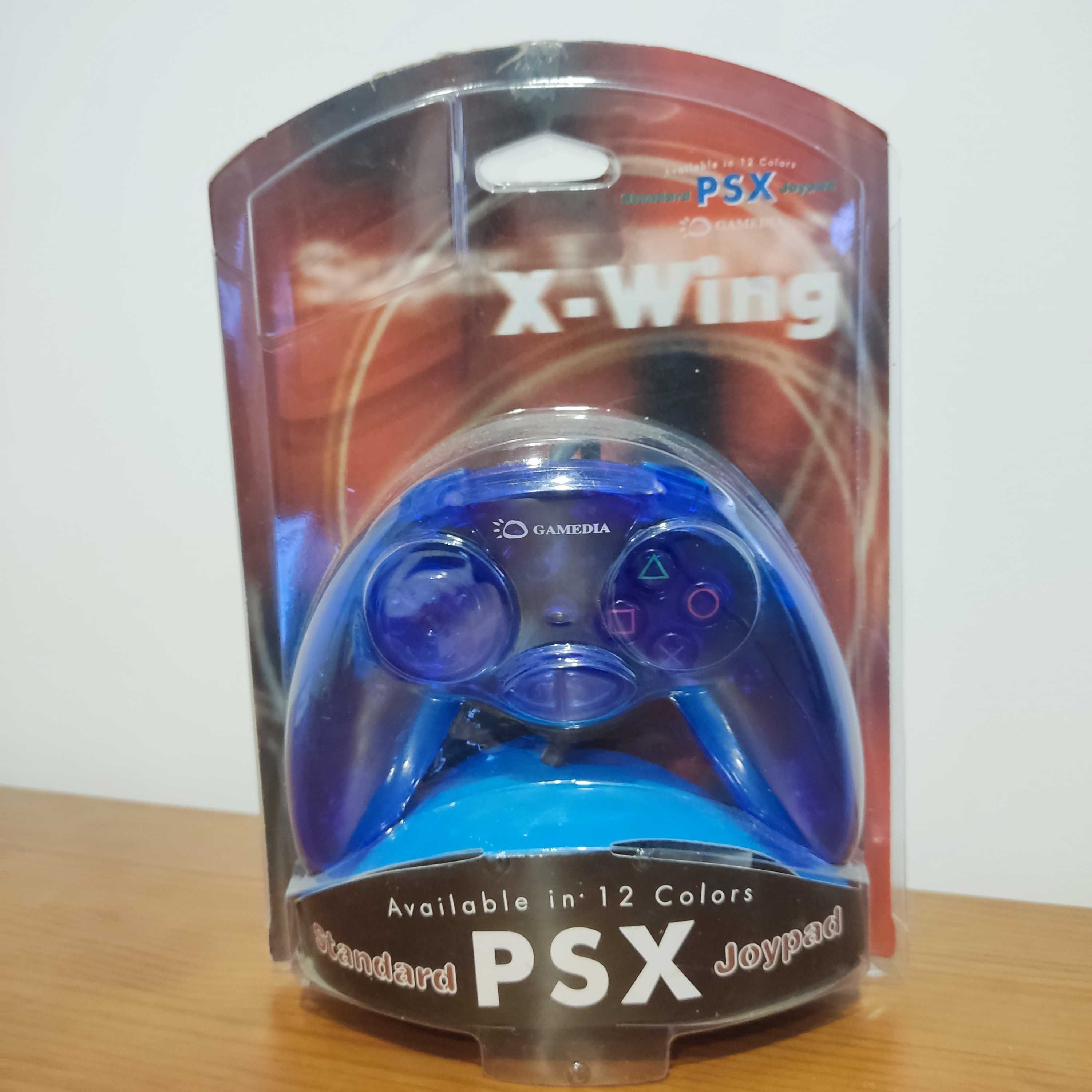 Comando Playstation Standard PSX Joypad Azul Novo em blister