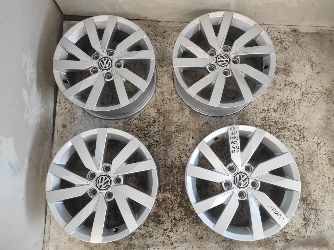 66 Felgi aluminiowe ORYGINAŁ VW Volkswagen R 16 5x112 Bardzo Ładne