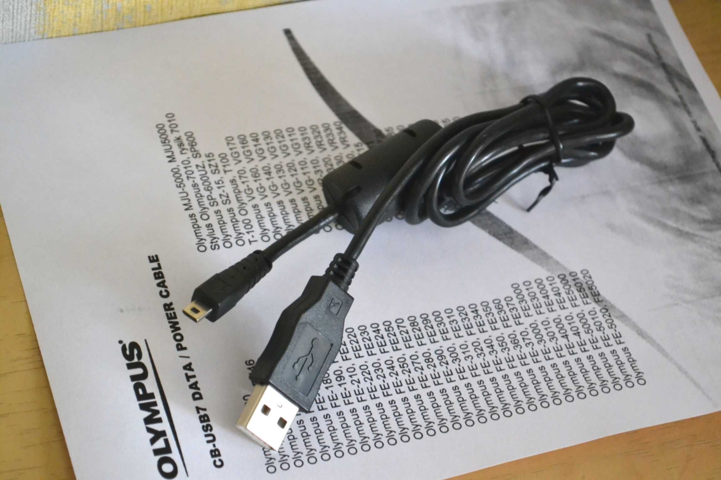 kabel usb OLYMPUS CB-USB7 min do FE-20 190 T100 X- V- także do NIKON D