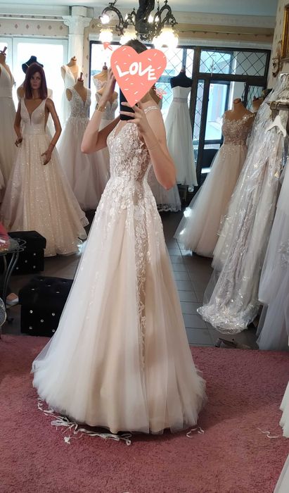 Suknia ślubna listki rozm. M